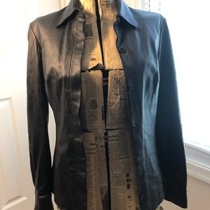 Express Genuine Black Leather jacket size 7/8